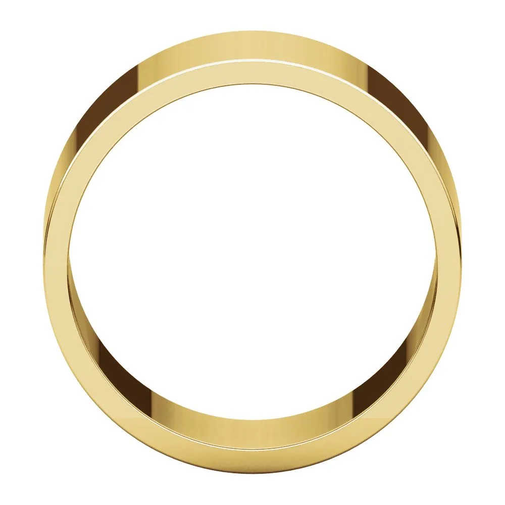 14k Yellow Gold 10mm Flat Band, Size 6.5