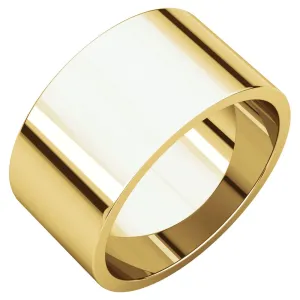 14k Yellow Gold 10mm Flat Band, Size 6.5