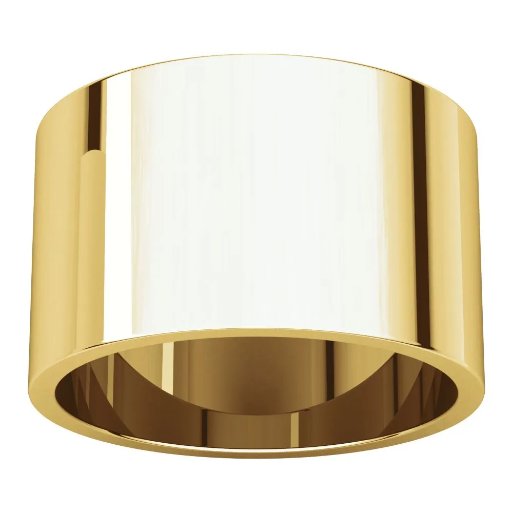 14k Yellow Gold 12mm Flat Band, Size 5.5