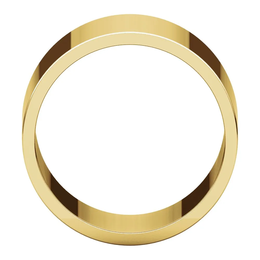 14k Yellow Gold 12mm Flat Band, Size 5.5