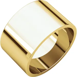14k Yellow Gold 12mm Flat Band, Size 5.5