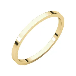 14k Yellow Gold 1.5mm Flat Band, Size 7.5