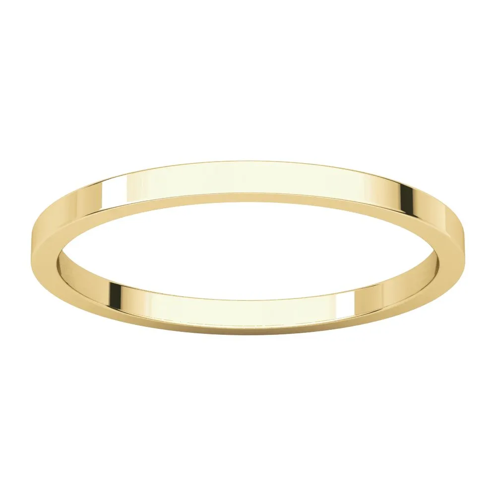 14k Yellow Gold 1.5mm Flat Band, Size 7.5