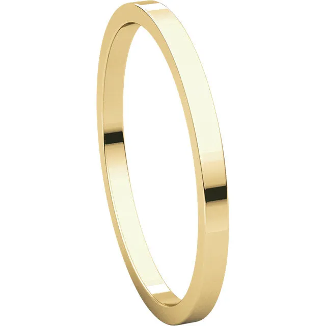 14k Yellow Gold 1.5mm Flat Band, Size 7.5