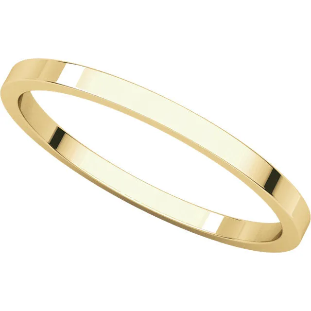 14k Yellow Gold 1.5mm Flat Band, Size 7.5