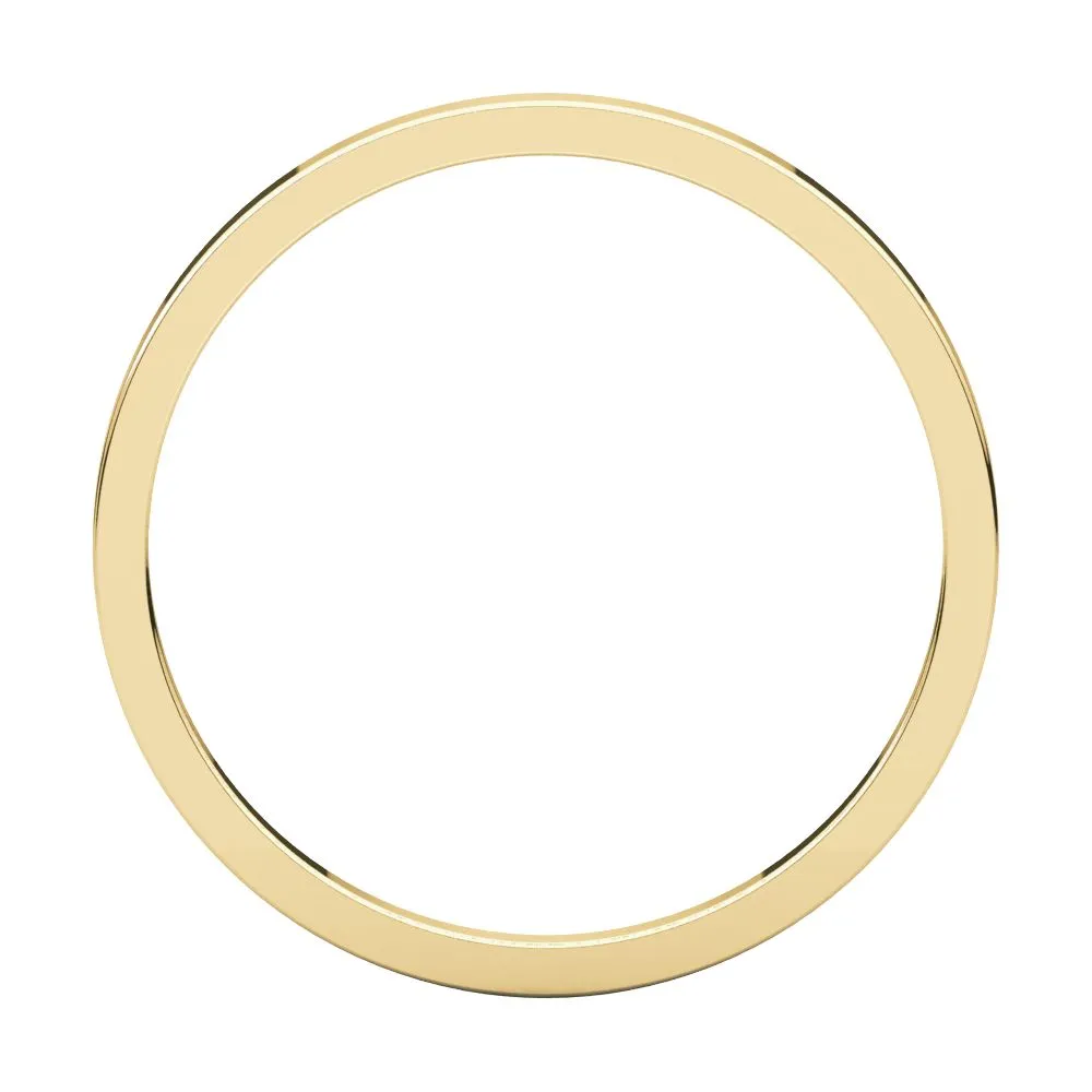14k Yellow Gold 1.5mm Flat Band, Size 7.5
