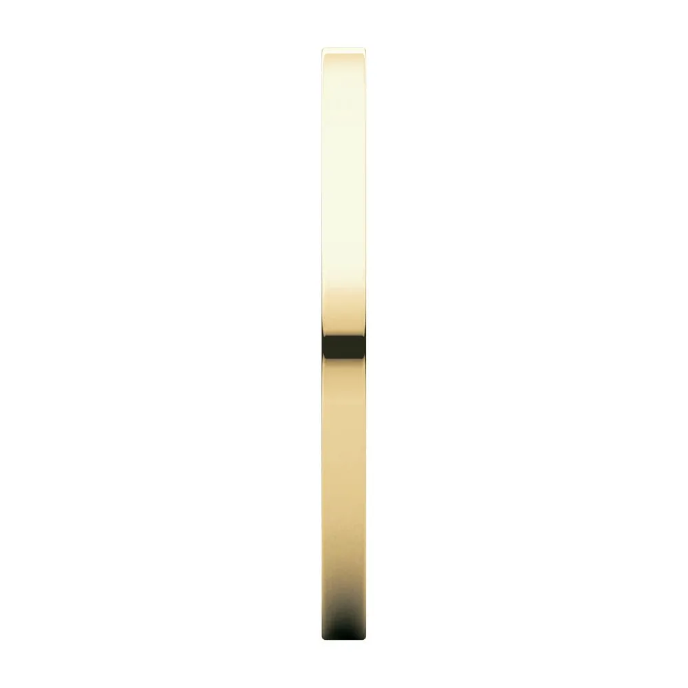 14k Yellow Gold 1.5mm Flat Band, Size 7.5