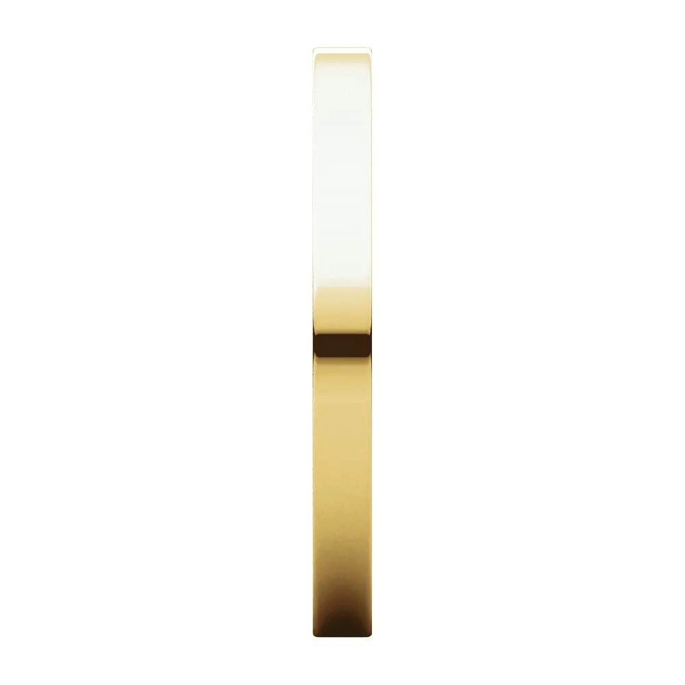 14k Yellow Gold 2mm Flat Band, Size 5