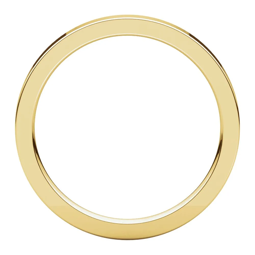 14k Yellow Gold 2mm Flat Comfort Fit Band, Size 8