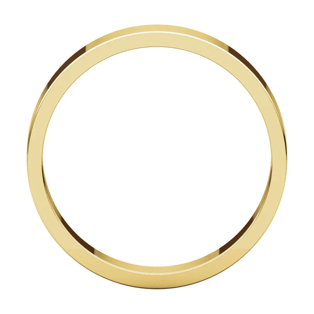 14k Yellow Gold 4mm Flat Band, Size 10.5