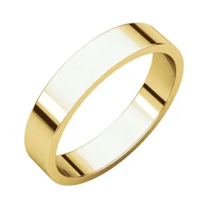 14k Yellow Gold 4mm Flat Band, Size 10.5
