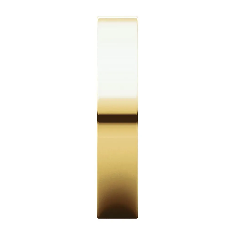 14k Yellow Gold 4mm Flat Band, Size 10.5