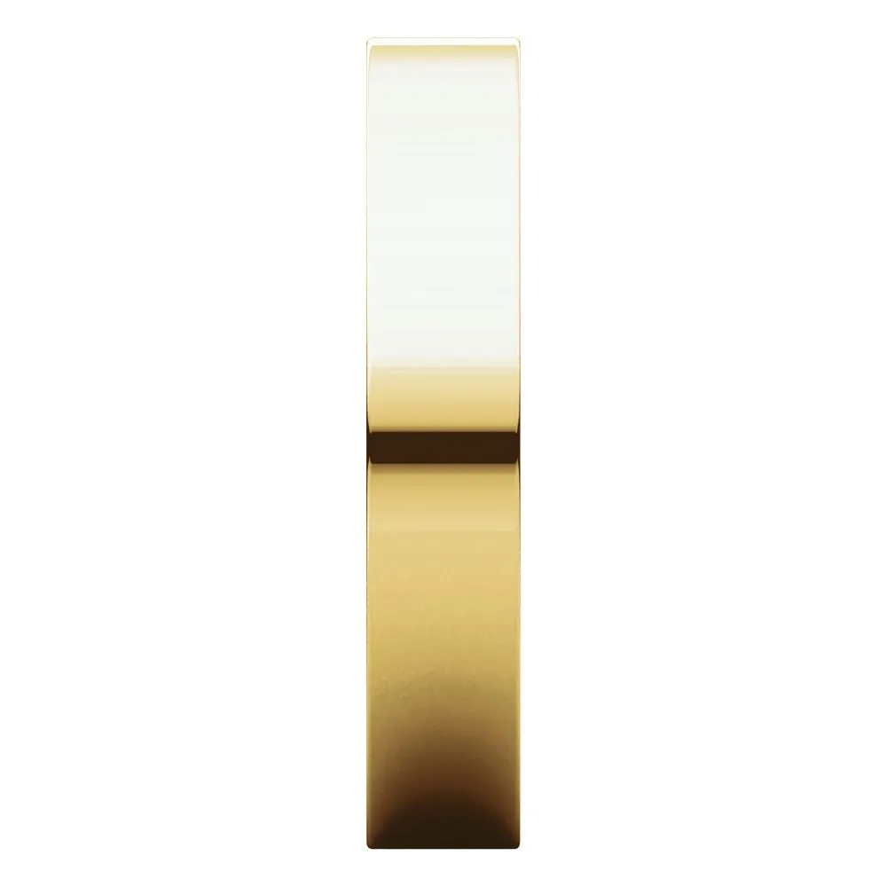 14k Yellow Gold 4mm Flat Comfort Fit Band, Size 7