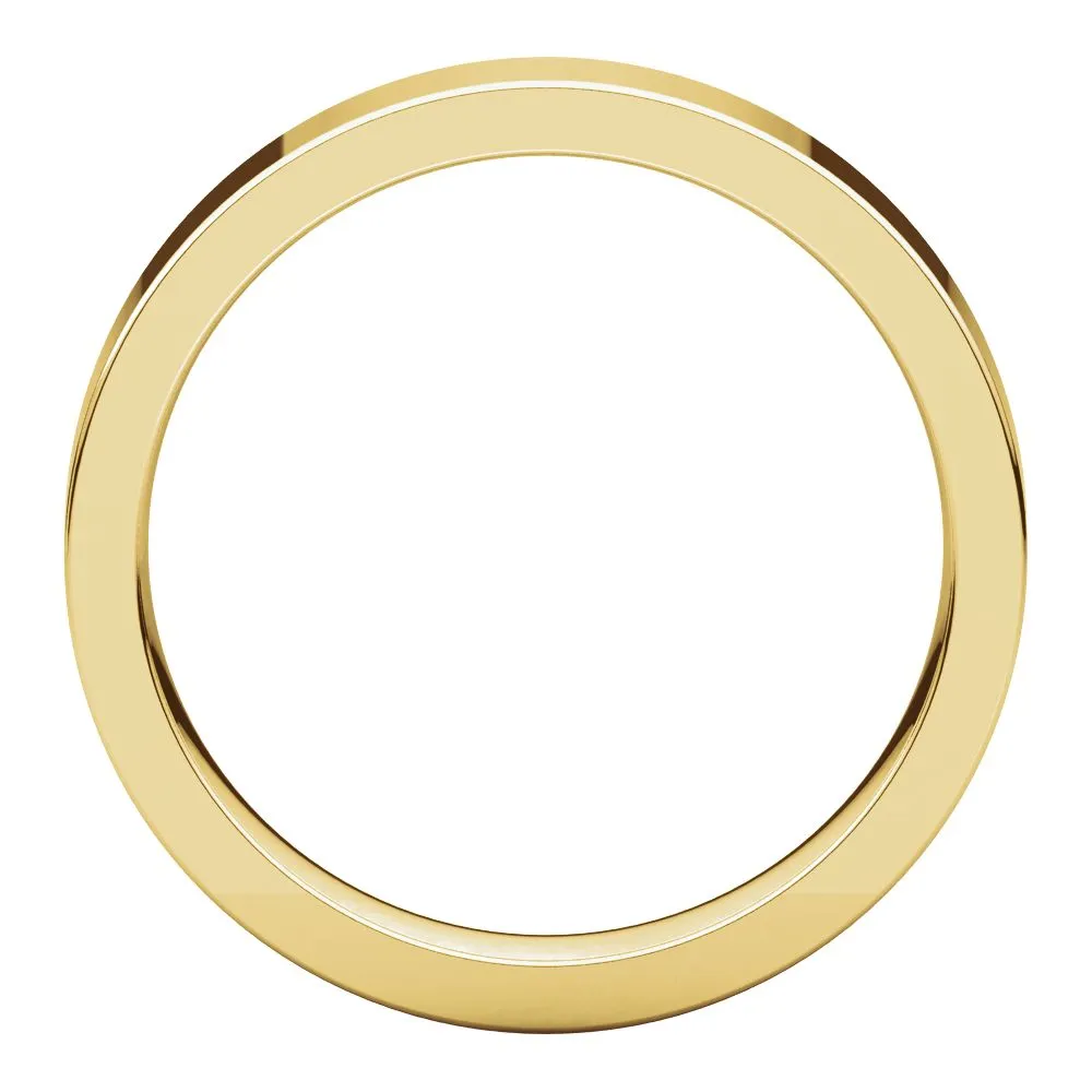 14k Yellow Gold 4mm Flat Comfort Fit Band, Size 7