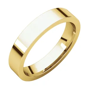 14k Yellow Gold 4mm Flat Comfort Fit Band, Size 7