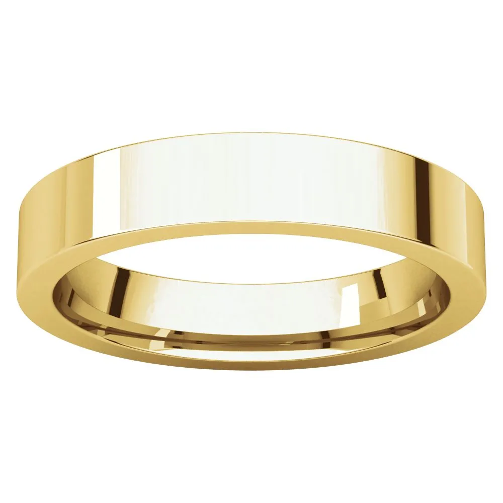 14k Yellow Gold 4mm Flat Comfort Fit Band, Size 7