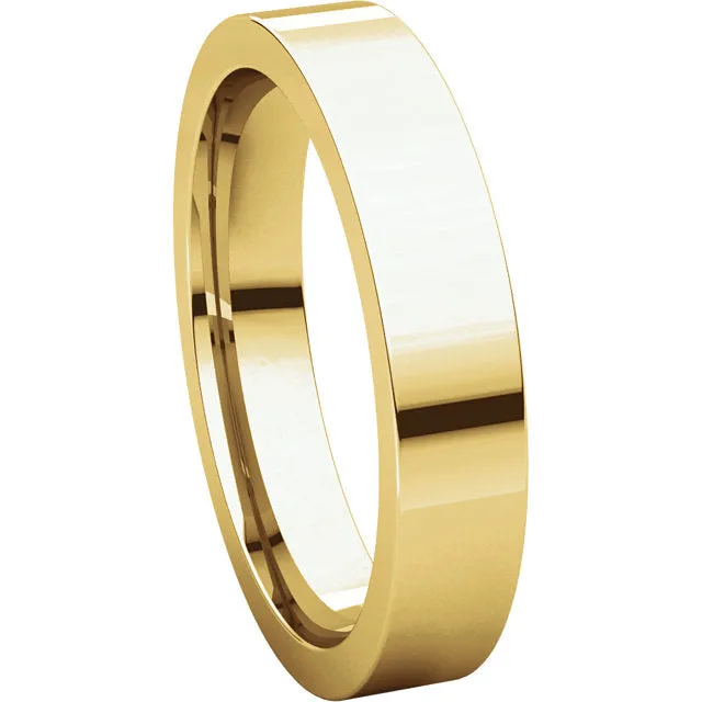 14k Yellow Gold 4mm Flat Comfort Fit Band, Size 7