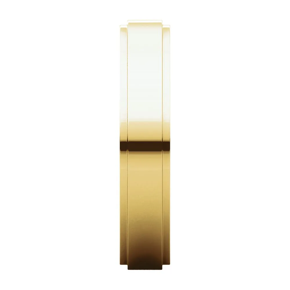 14k Yellow Gold 4mm Flat Edge Band, Size 7
