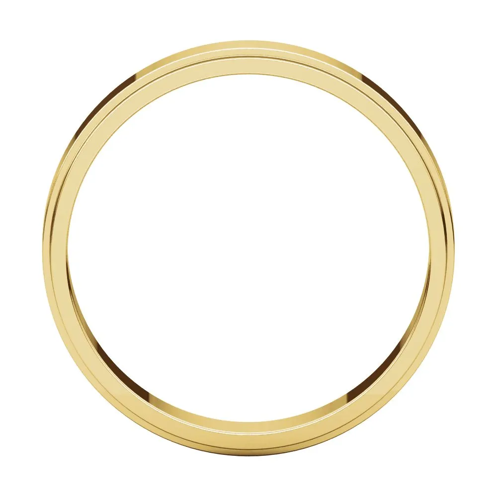 14k Yellow Gold 4mm Flat Edge Band, Size 7