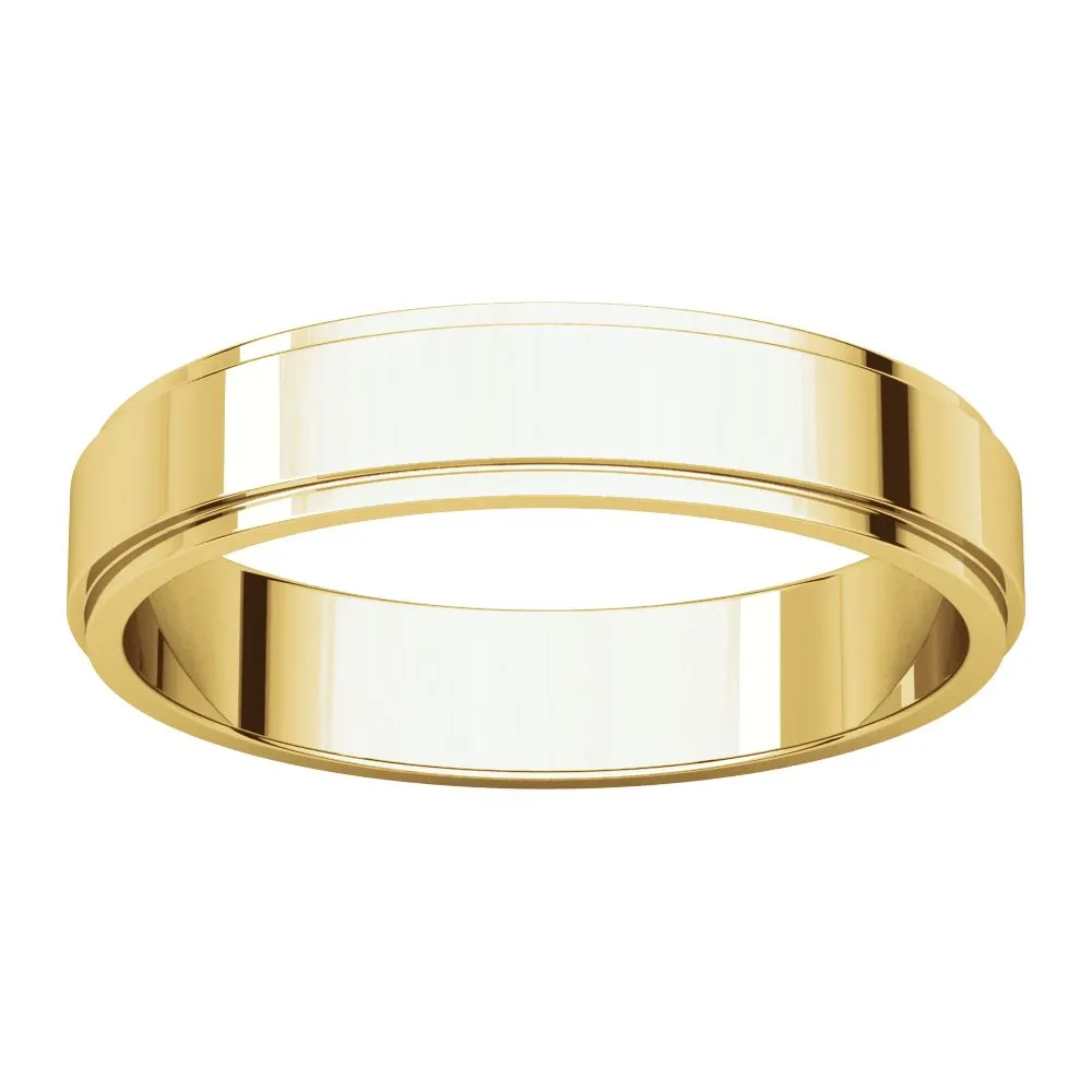 14k Yellow Gold 4mm Flat Edge Band, Size 7