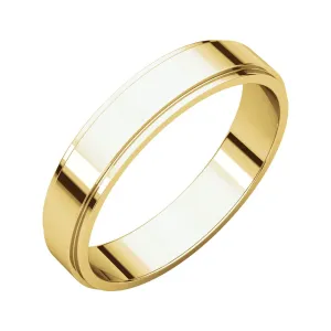 14k Yellow Gold 4mm Flat Edge Band, Size 7