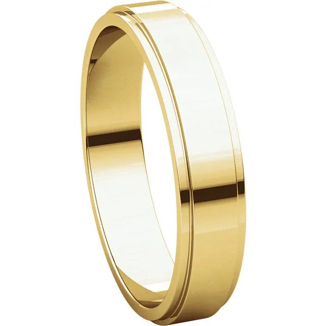 14k Yellow Gold 4mm Flat Edge Band, Size 7