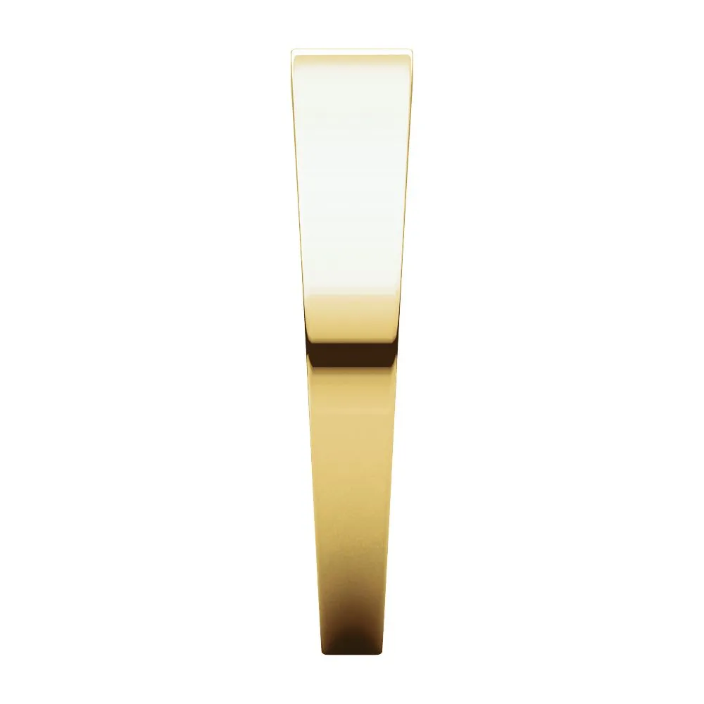 14k Yellow Gold 4mm Flat Tapered Band, Size 7.5