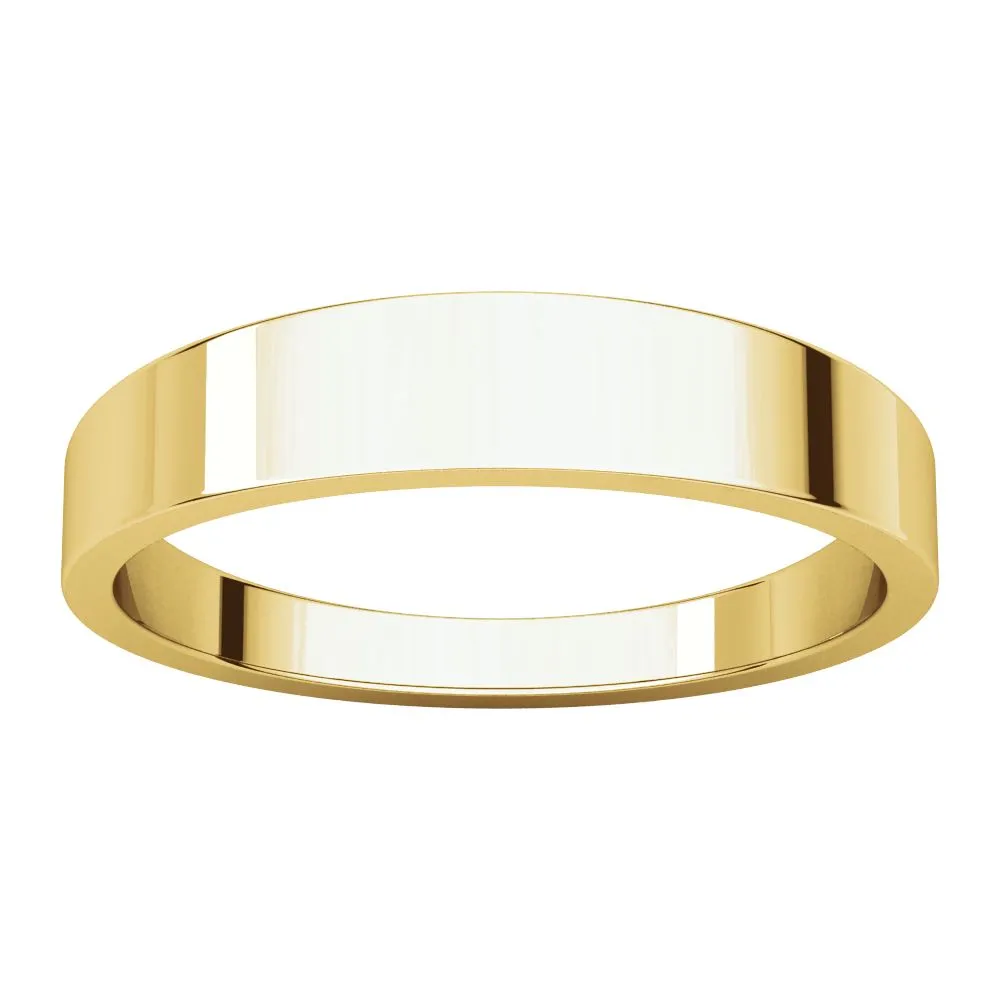 14k Yellow Gold 4mm Flat Tapered Band, Size 9