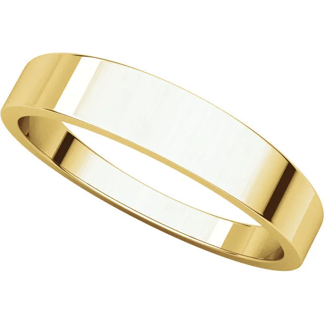 14k Yellow Gold 4mm Flat Tapered Band, Size 9