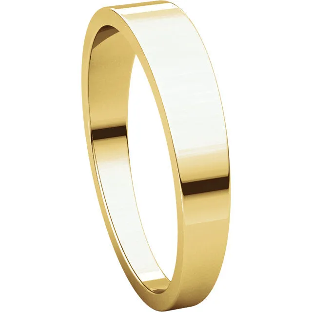14k Yellow Gold 4mm Flat Tapered Band, Size 9