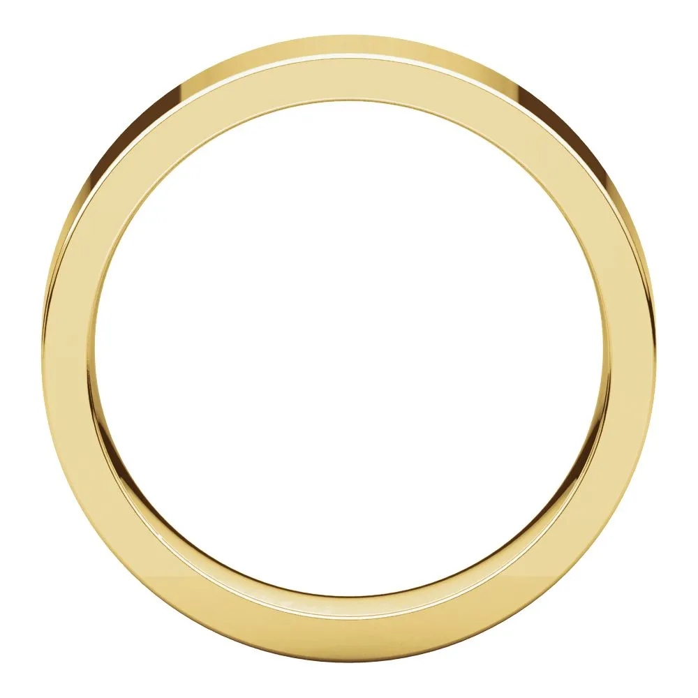 14k Yellow Gold 5mm Flat Comfort Fit Band, Size 8.5