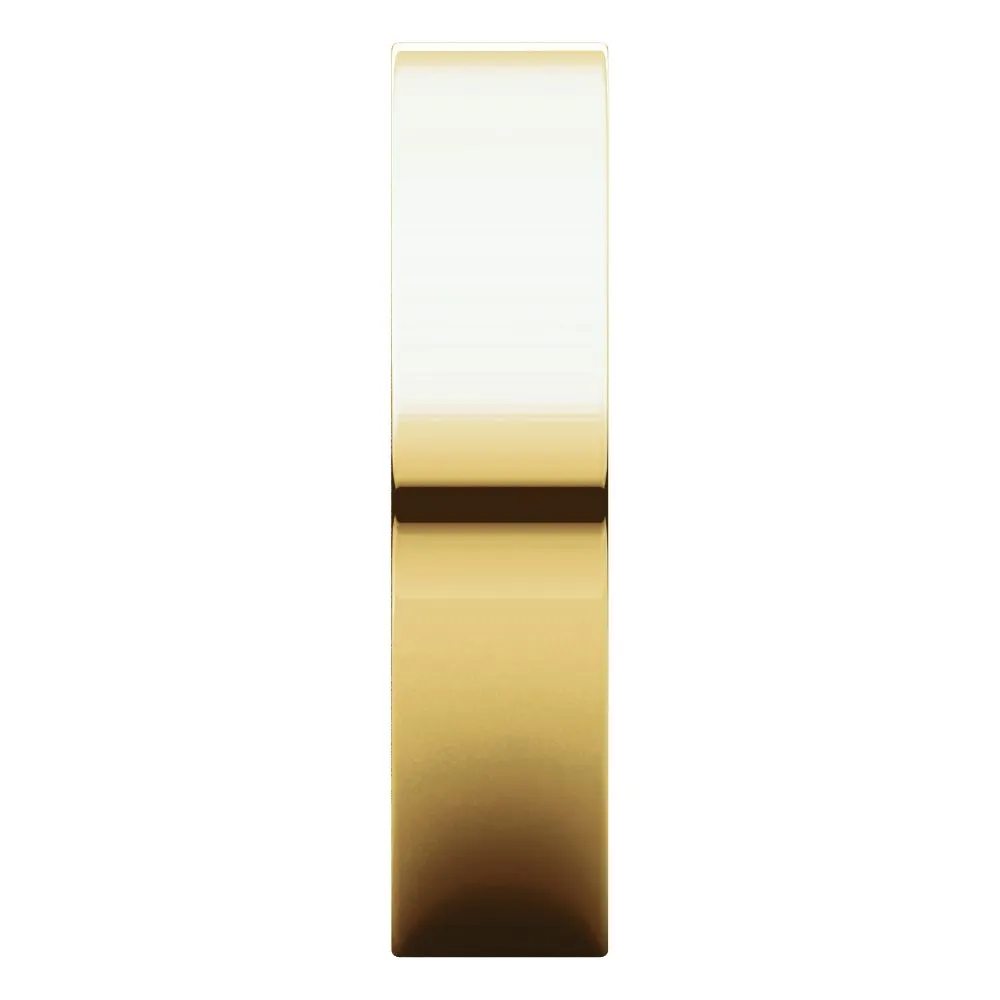 14k Yellow Gold 5mm Flat Comfort Fit Band, Size 8.5