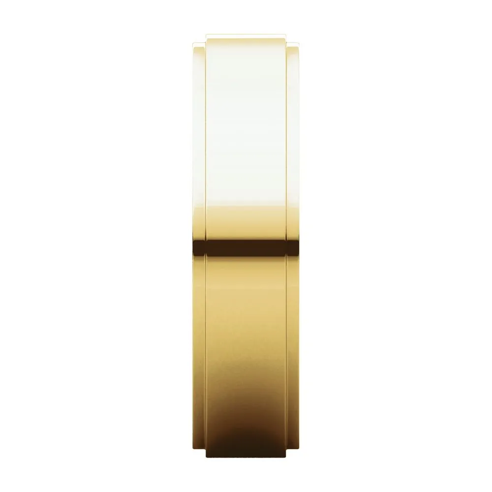 14k Yellow Gold 5mm Flat Edge Band, Size 10
