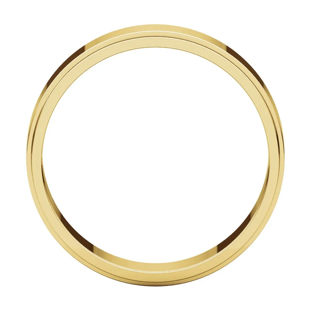 14k Yellow Gold 5mm Flat Edge Band, Size 10