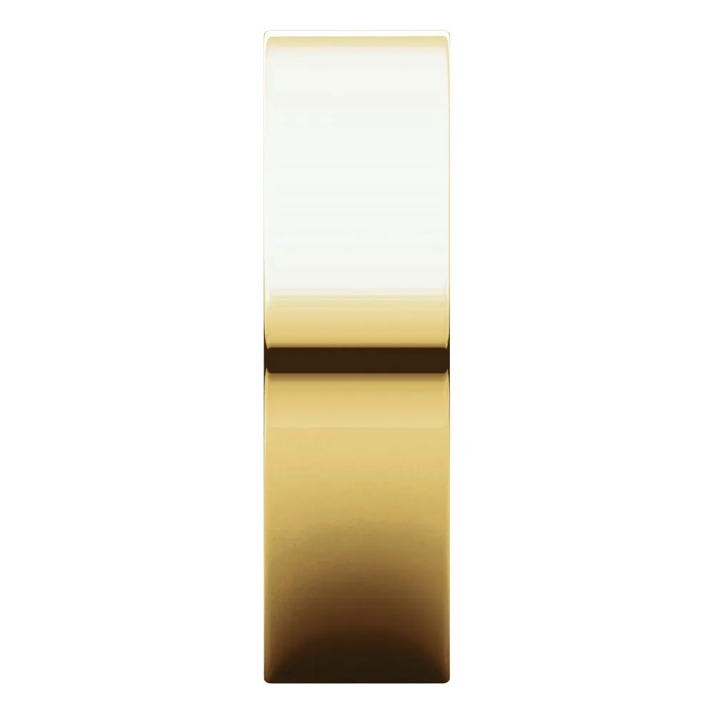 14k Yellow Gold 6mm Flat Comfort Fit Band, Size 10.5