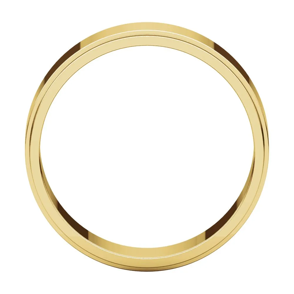 14k Yellow Gold 6mm Flat Edge Band, Size 11.5