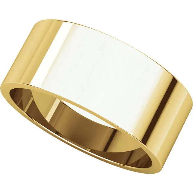 14k Yellow Gold 8mm Flat Band, Size 8.5