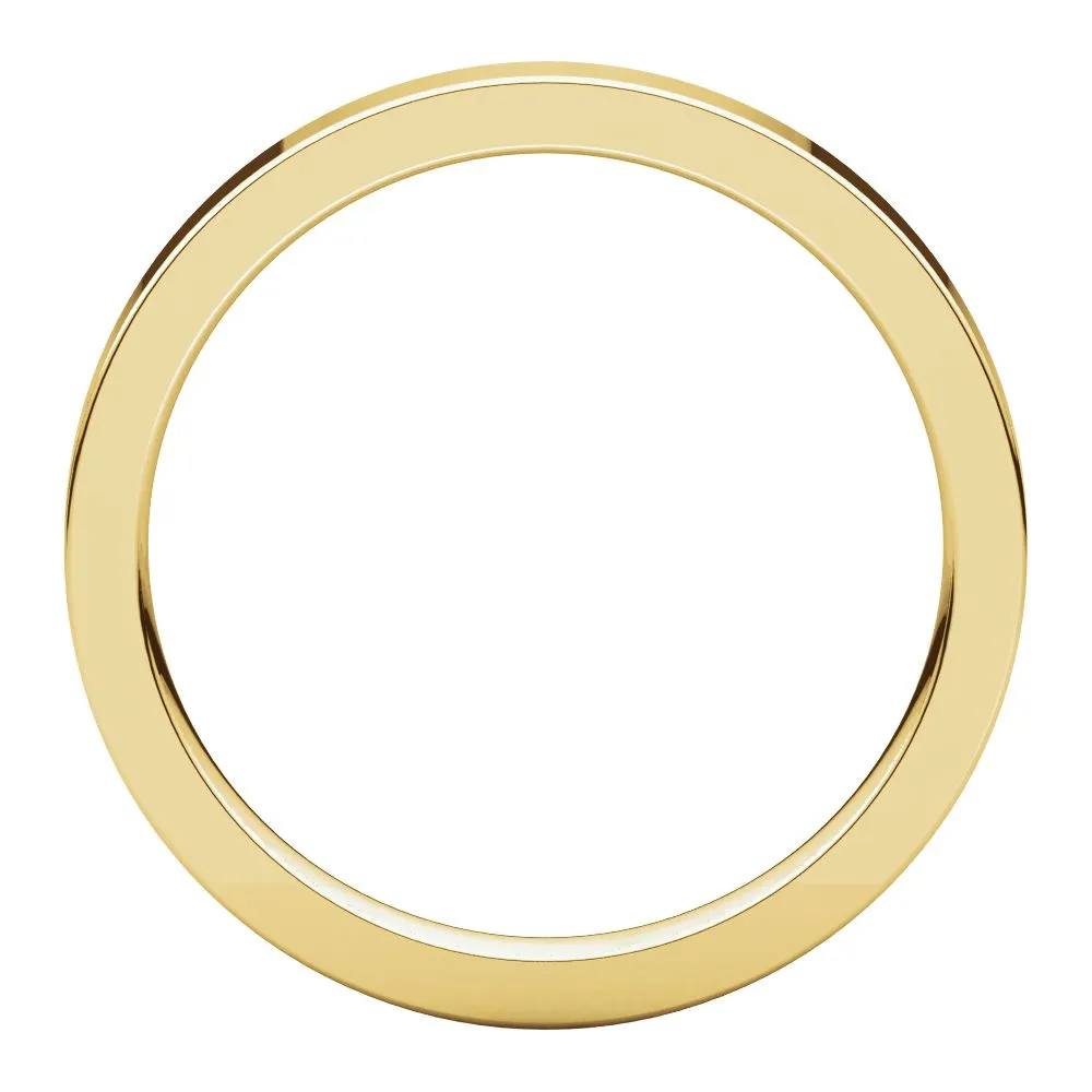 18k Yellow Gold 2.5mm Flat Comfort Fit Band, Size 6