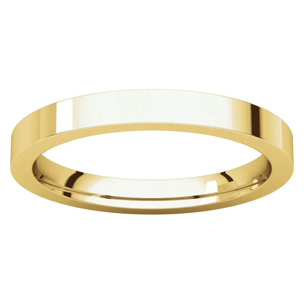 18k Yellow Gold 2.5mm Flat Comfort Fit Band, Size 6