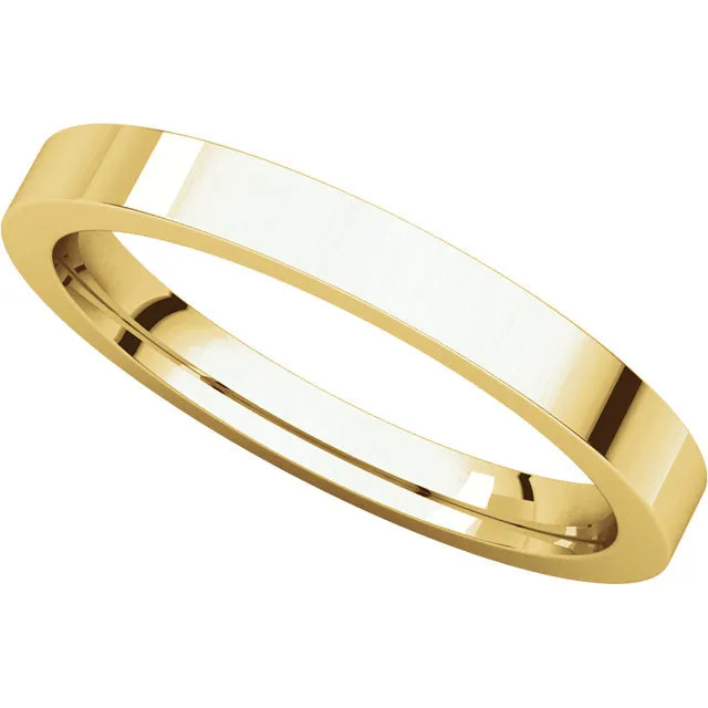 18k Yellow Gold 2.5mm Flat Comfort Fit Band, Size 6
