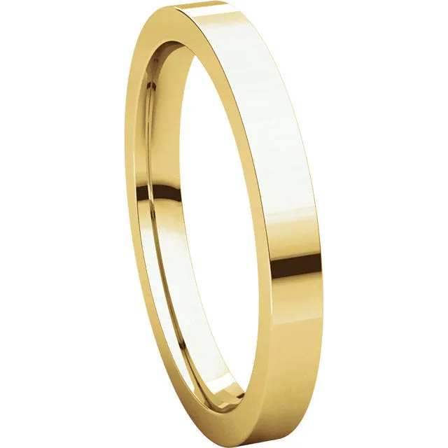 18k Yellow Gold 2.5mm Flat Comfort Fit Band, Size 6