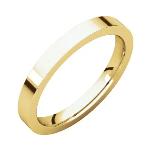 18k Yellow Gold 2.5mm Flat Comfort Fit Band, Size 6