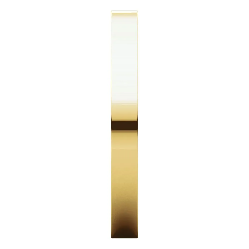18k Yellow Gold 2.5mm Flat Comfort Fit Band, Size 6