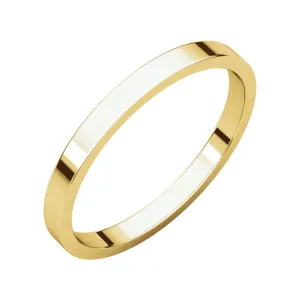 18k Yellow Gold 2mm Flat Band, Size 5