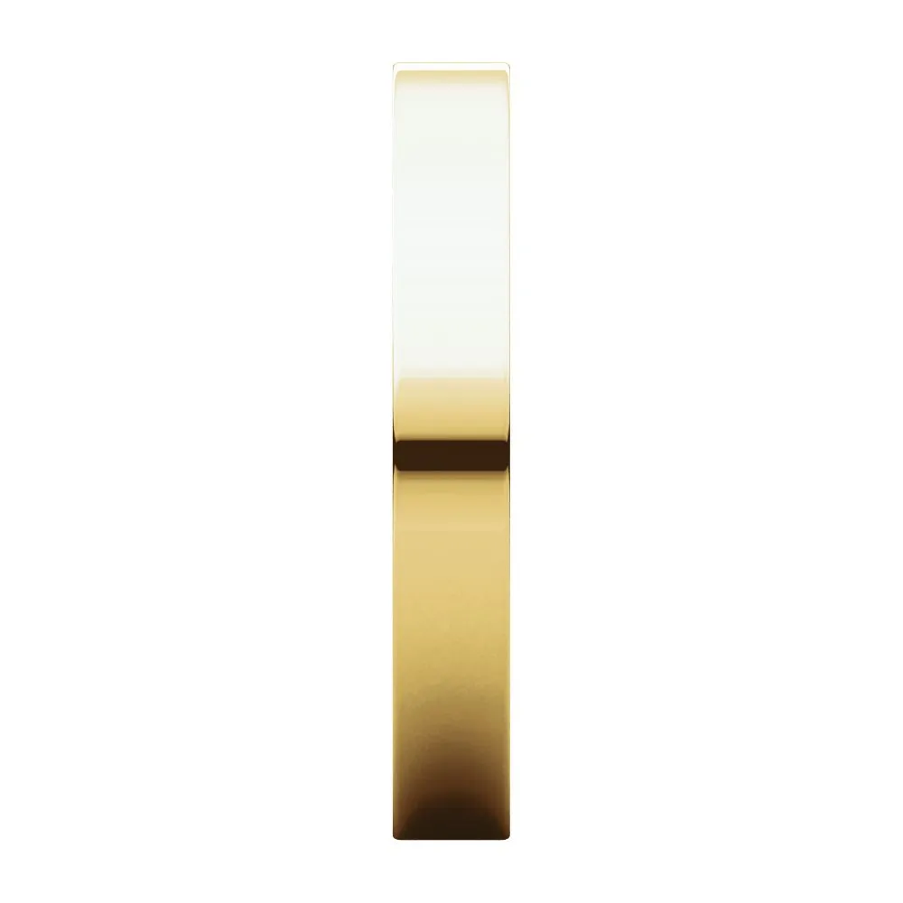 18k Yellow Gold 3mm Flat Band, Size 8