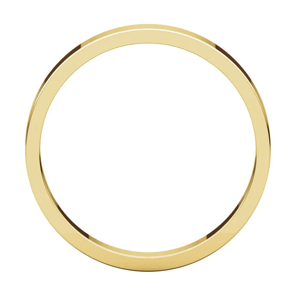 18k Yellow Gold 3mm Flat Band, Size 8