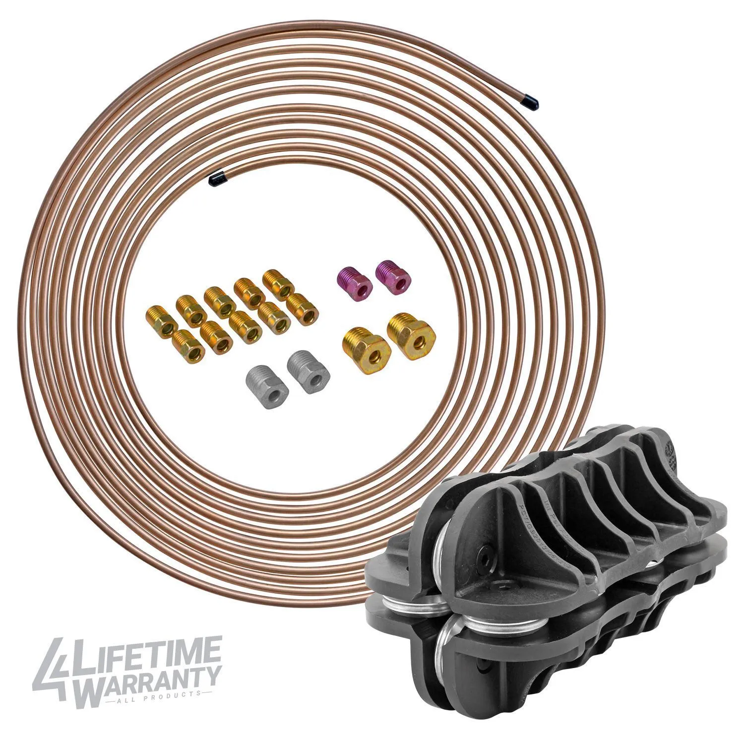 3/16" x 25' | Copper Nickel Brake Line Replacement Kit & Handheld Tubing Straightener
