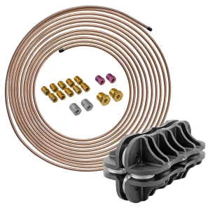3/16" x 25' | Copper Nickel Brake Line Replacement Kit & Handheld Tubing Straightener