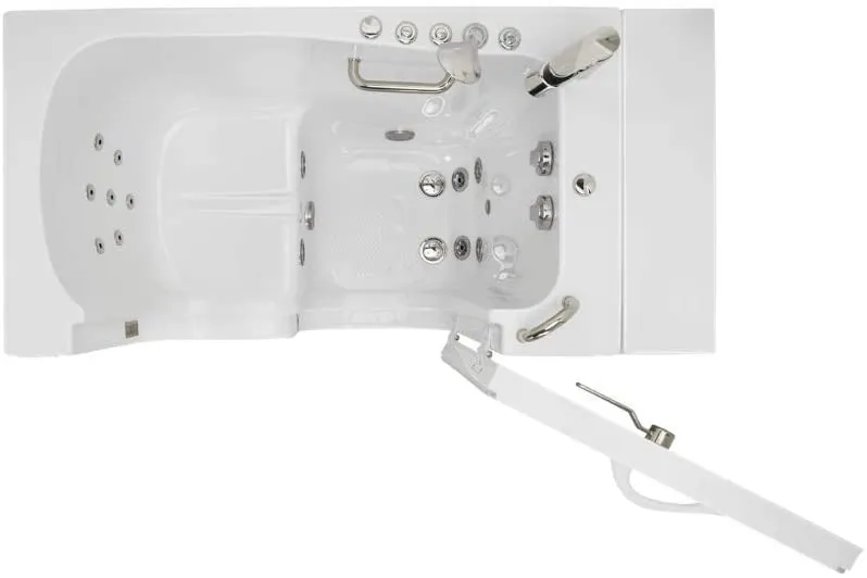 32x52 Transfer Hydro Foot Massage Acrylic Walk-In Tub, Fast Fill Faucet, 2" Dual Drain (Right Door w/ Heated Seat)