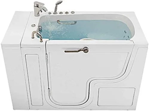32x52 Transfer Hydro Foot Massage Acrylic Walk-In Tub, Fast Fill Faucet, Left 2" Dual Drain